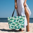 thumbnail image 3 of Wukai Green Sea Turtle Print Zipper Bag,large Beach Tote Bag,Waterproof Sandproof Bag,Grocery and Picnic Tote Travel Bag, 3 of 5