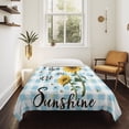 thumbnail image 4 of Sunflower Large Tapestry for Bedroom Wall Hanging Tapestry, Blue Plaid Farmhouse You Are My Sunshine Ceiling Backdrop Tapestries Poster Blanket Wall Decor for Teens Room Living Room Dorm 86" x 104", 4 of 8