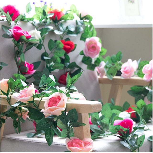 Nvzi Paquete de 5 flores artificiales de Sakura de 11,4 m, para colgar en casa, hotel, oficina, boda, fiesta, jardín, manualidades, decoración, color rosa