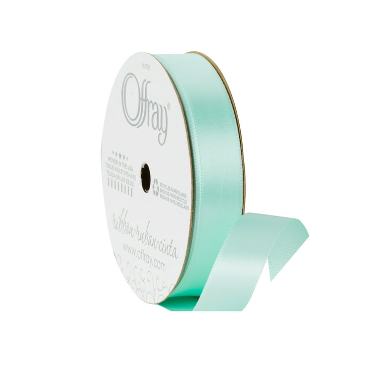 Offray Teal Double Faced Satin Ribbon, 1-1/2 or 5/8 Wide Teal Satin Ribbon,  Made in USA. 