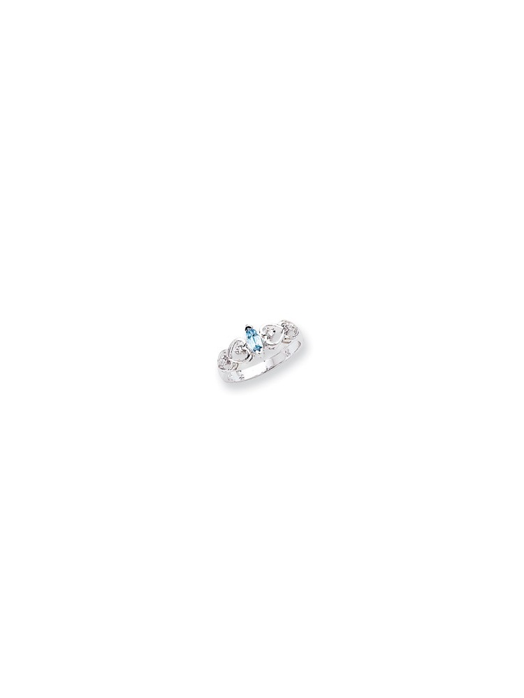ICE CARATS 14kt White Gold 6x3mm Marquise Blue Topaz Diamond Band Ring Size 6.00 Stone Gemstone Fine Jewelry Ideal Gifts... by IceCarats Designer Jewelry Gift USA
