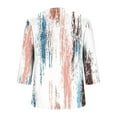 thumbnail image 4 of Tops for Women 3/4 Sleeve V-Neck Printed Plus Size Casual Blouse Top White L, 4 of 5