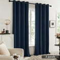 thumbnail image 4 of Deconovo Solid Grommet Blackout Room Darkening Curtains for Bedroom, 52" x 63", Navy Blue, 2 Panels, Adult, 4 of 7
