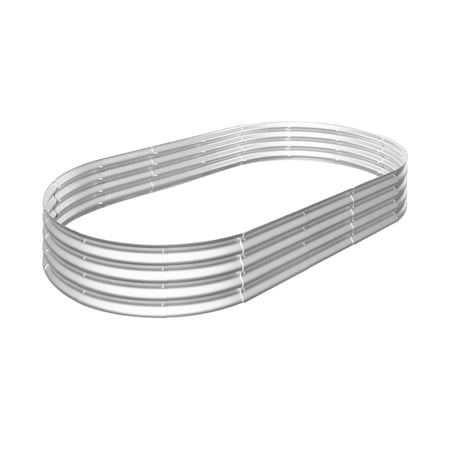 2-Pack Silver Galvanized Raised Garden Beds, Adjustable 8'×4'×1'