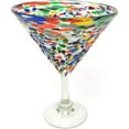 thumbnail image 5 of Mexican Hand Blown Modern Margarita Glasses – Set of 4 Confetti Rock Margarita Glasses 12 oz, 5 of 5