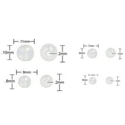 Cousin DIY Clear Round Glass Bead Strand in Multiple Sizes, 7.5 inch, 4 Strands, 120 Pieces