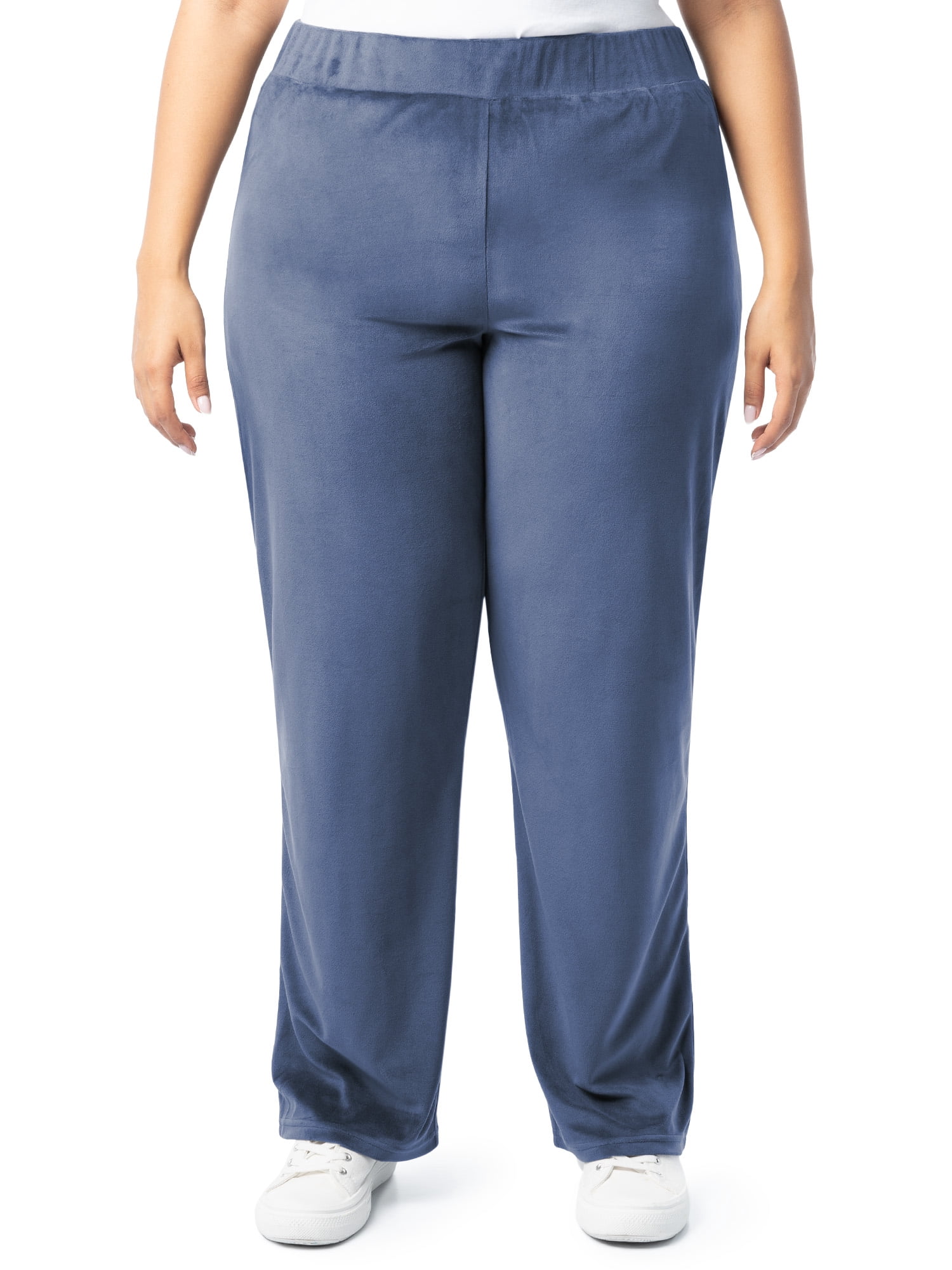 Athletic Works Women's Plus Active Velour Zip-up Jacket and Pant Tracksuit Set, Size 1X-4X