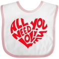 thumbnail image 3 of Inktastic All You Need is Love Red Heart Shape Boys or Girls Baby Bib, 3 of 4