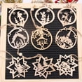 thumbnail image 2 of Colgantes de madera para decoración de árbol de Navidad, adornos colgantes huecos creativos, artesanía de madera para decoración de árbol de navidad, regalos para niños, 6 piezas, 2 of 4