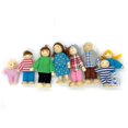 thumbnail image 1 of Juego de casas de muñecas de madera OKOK, 8 unidades, muñecas familiares para juegos de rol, 1 of 3