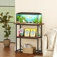 thumbnail image 2 of 10-30 Gallon Fish Tank Stand, 2-Tier Heavy Duty Aquarium Terrarium Shelf, Rustic Brown, 30" L x 11.8" W x 30.7" H, 2 of 16