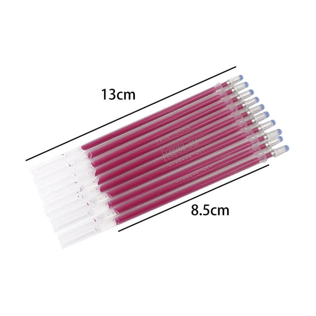 pitrice 100Pcs Heat Erasable Pen Refills Fabric Marking Pens Refills for Embroidery Rose Red