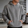 thumbnail image 5 of Mens Knitted Hoodies Oversized Long Sleeve Pullover with Kangaroo Pockets Texture Work Hooded Sweatshirts Big and Tall White,XXL, 5 of 6
