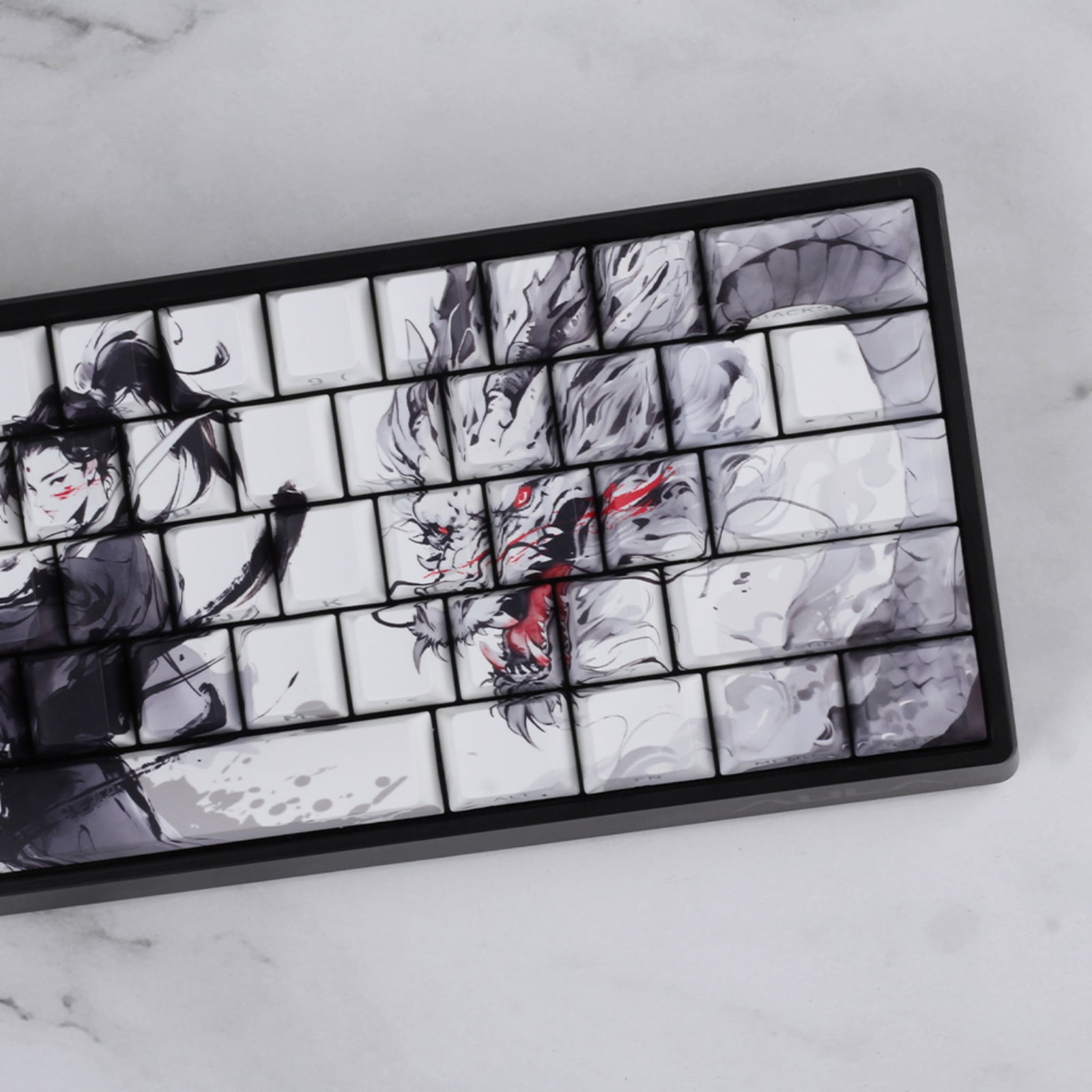 Tactiled Side Printed Keycaps Professional Dragon Theme Upgrades for Mechanical Keyboards 60% 68% Pattern