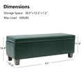 thumbnail image 3 of Foredo Rectangle Ottoman with Storage, Modern Faux Leather Bench with Solid Wood Legs, Ottoman for Living Room, Bedroom and Entryway, Teal, 3 of 7