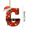 thumbnail image 2 of Cute Santa Claus Monogram Christmas Ornament, Flat Acrylic Personalized Initial Christmas Tree Ornament with Santa Hat, Xmas Stocking Tag, Farmhouse Rustic Monogram Decoration - Letter C, 2 of 5