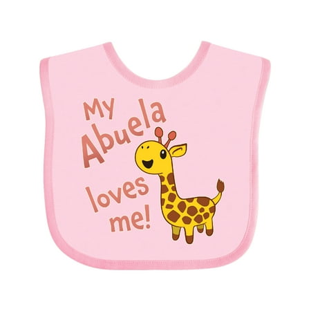 

Inktastic My Abuela Loves Me- Cute Giraffe Gift Baby Boy or Baby Girl Bib