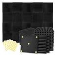 thumbnail image 1 of 24 Pack Acoustic Foam Panels 1 X 12 X 12inch Soundproofing Noise Cancelling Wedge Panels for Home Office Recoding Studio, 1 of 5