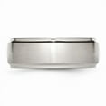 thumbnail image 3 of White Stainless Steel Ring Band Wedding Ridged Standard, 3 of 5