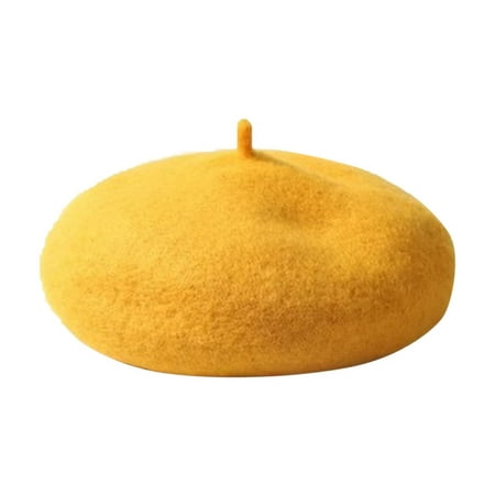

Kids Autumn And Winter Vintage Solid Color Warm Beret Pumpkin Hat Plush Woolen Beret