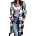 thumbnail image 5 of Camisa a Cuadros de Manga Larga con Botones para Mujer Informal Holgada con Hombros Caídos Abrigo a Cuadros ANGGREK  Otros, 5 of 5