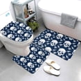 thumbnail image 3 of Bathroom Rugs Sets 3 Piece - white arrow Skull Absorbent Non Slip Bath Mats, U-Shape Toilet Lid Cover, Contour Mat, Soft Washable Shower Mats Bath Rug Mat for Bathroom Tub Toilet, 3 of 7