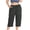 Dark Gray, variant on Plus Size Capris for Women Casual Solid Color Drawstring Waist Cargo Capri Pants with Multi Pocket