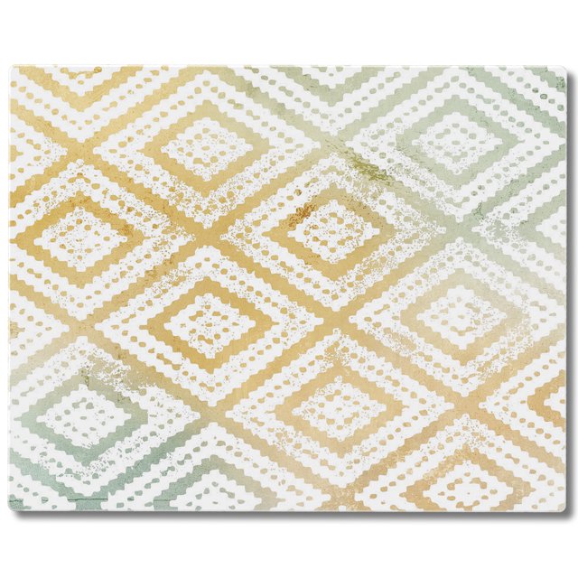 CounterArt "Mohave Geometric" Heat Tolerant Glass Cutting Board 10” x 8
