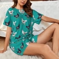thumbnail image 4 of Sikiie Funny Chicken Womens Pajama Sets Short Sleeve Top With Pants Sleepwear 2 Piece Lounge Set3X-Large, 4 of 6