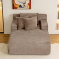 thumbnail image 6 of Oversized Chaise Lounge Chair Indoor, Sleeper Sofa Bed with 64" Long Lounge Surface, No Assembly Boneless Corduroy Upholstered Chaise with Side Pockets for Apartment & Living Room, 6 of 10