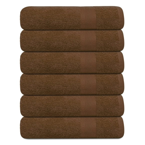 Juego de toallas de baño TEXCRAFT, algodón, rizo, secado rápido, 24 x 48 cm, paquete de 6