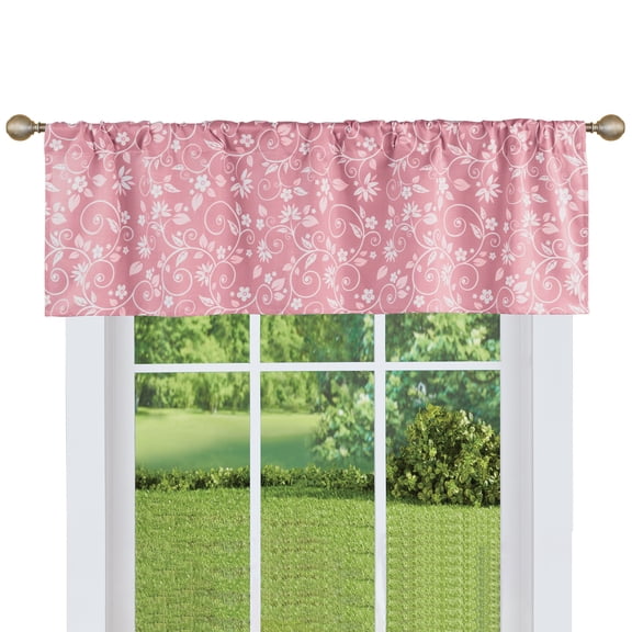 Collections Etc Floral Scrolling Vine Pattern Rod Pocket Top Window Drapes