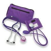 Professional Dual Head Sprague Stethoscope and Blood Pressure Cuff Set (Purple)