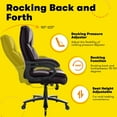 thumbnail image 5 of OFIKA Office Chair - Adjustable Lumbar Support, Quiet Rubber Wheels, Heavy Duty Metal Base, High Back Executive Computer Desk Chair, 5 of 14