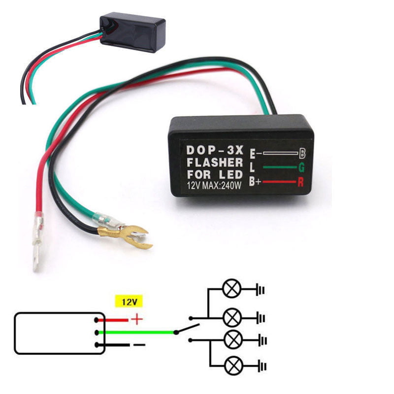 1X12V 3 Pin LED Flasher Relay For Motorcycle Turn Signal Indicator Blinker Flash 