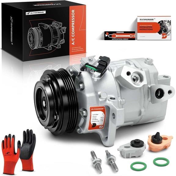 A-Premium A/C Compressor with Clutch Compatible with Ford F-150 3.5L 2017-2020, Expedition 3.5L 2018-2021, Lincoln Navigator 3.5L 2018-2021