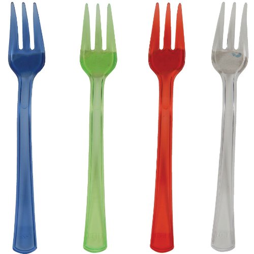 Translucent Mini Plastic Cocktail Forks (Pack of 8)