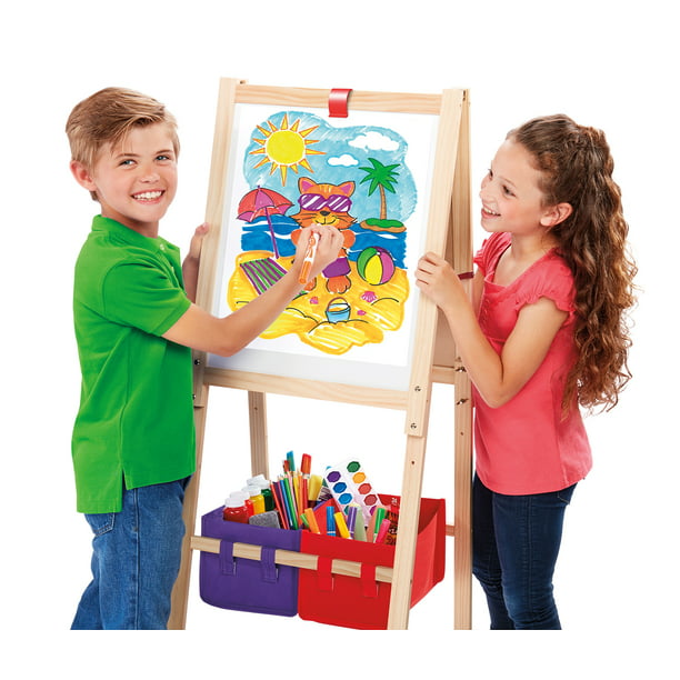 Cra-Z-Art 3-in-1 Smartest Artist Easel, Wood with Chalkboard and Dry Erase Board