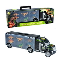 Dinosaur Toys for Kids 3-7. Dino Truck Carrier with 15 Figures   Bonus Book