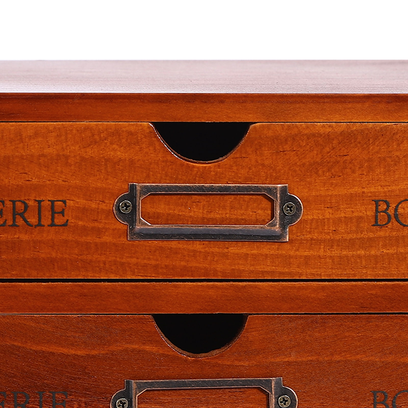 Wooden 15 Drawers Card Drawer Organizer with Catalog Desktop Drawer Organizer, Card Catalog Wooden Desktop Organizer, Tea Coffee Storage Tool