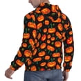 thumbnail image 3 of KLL Pumpkin Fallen Leaves Print Mens Hoodie Long Sleeve Casual Pullover Hooded Sweatshirt Fashion Drawstring Hoodies with Pocket-3X-Large, 3 of 6