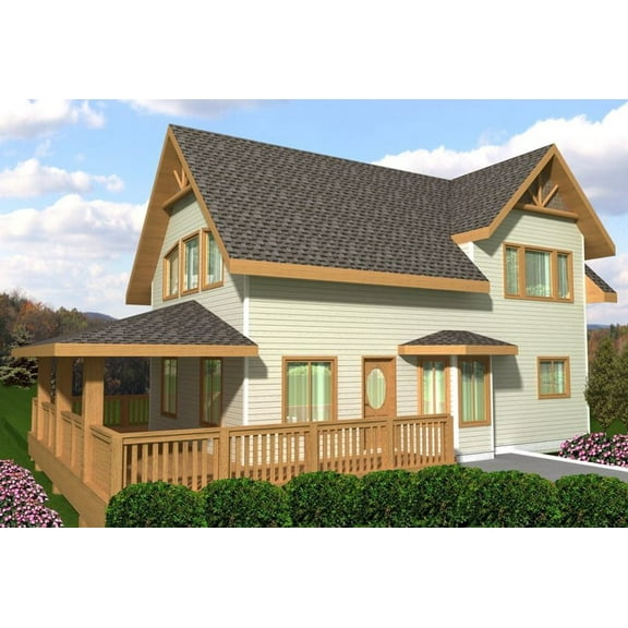 001-3280: Vacation Cabin 1 Bed, 2 Bath Luxury Home Plan, 1152 Sq Ft: Full Blueprints with License to Build by Home Plan Marketplace - Lesuto