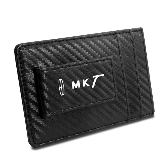 Lincoln MKT Black Carbon Fiber Leather Wallet RFID Block Card Case Money Clip