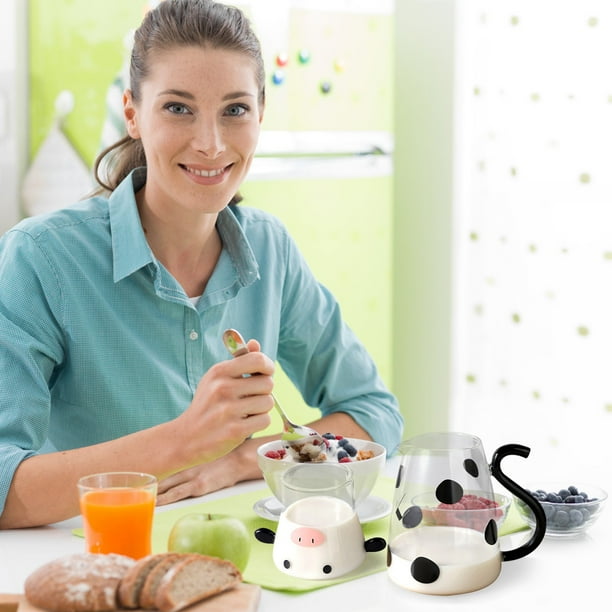 Carafe en verre – Pichet à eau en verre en forme de vache mignonne, carafe à thé