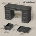 thumbnail image 3 of HOMCOM 55" Farmhouse Executive Desk with 7 Drawers, Computer Desk, Black, 3 of 10