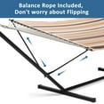 thumbnail image 4 of SUNCREAT Portable Polyster Hammock with Stand, Max 475lbs , 146” (L) x 55.1” (W) ,Brown Stripes, 4 of 6