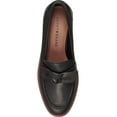 thumbnail image 5 of Lucky Brand Tamio Black Leather Moccasin Flat Knot Bow Detail Lug Sole Loafers (Black Leather, 6), 5 of 8