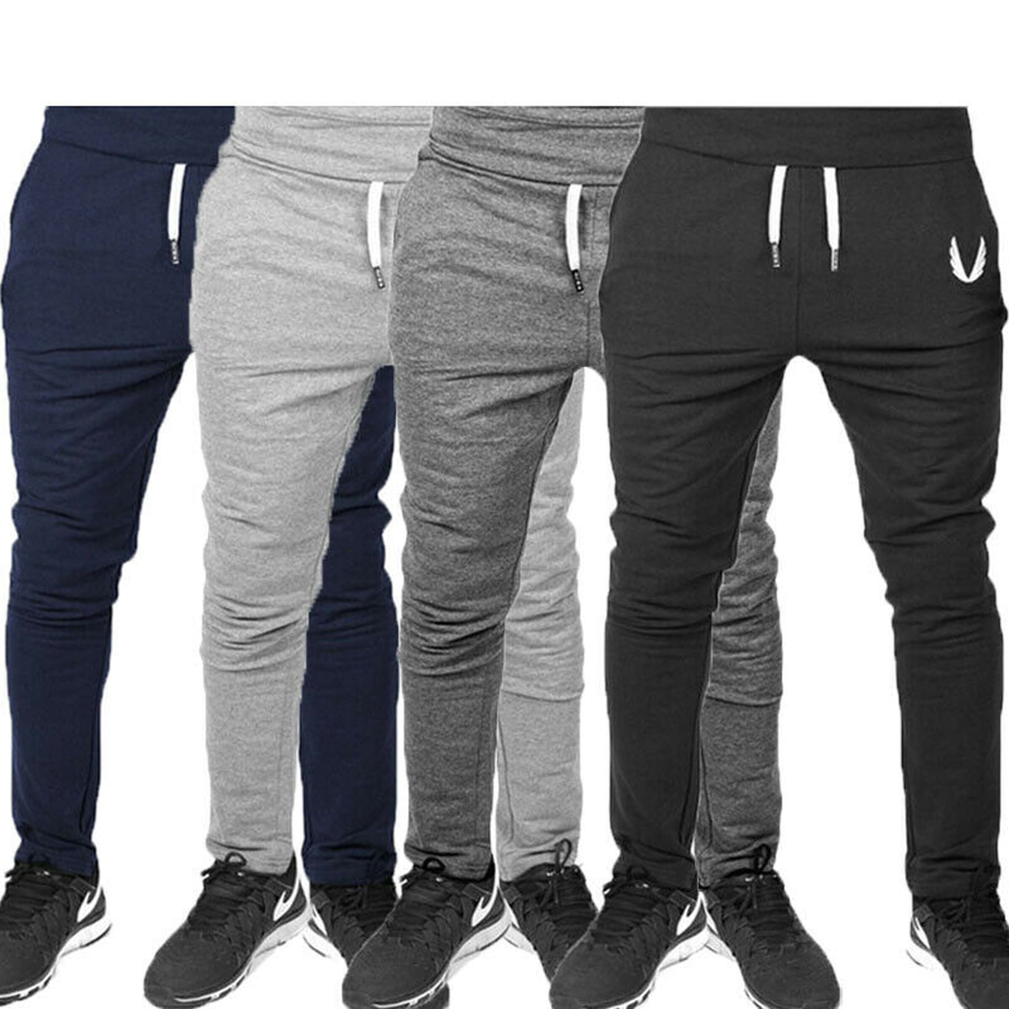 Mens Casual Sport Long Sweat Pants Jogging Joggers Gym Cargo Trousers Bottoms 