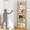 brown, variant on VGBYUJ 6 Tier Behind The Door Bookshelf, 70" Behind The Door Storage Organizer, Wall Mount Bookcases for Narrow Space, Solid Wood