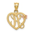 thumbnail image 3 of Finest Gold 14K Two-Tone Heart Letter H Initial Pendant, 3 of 3